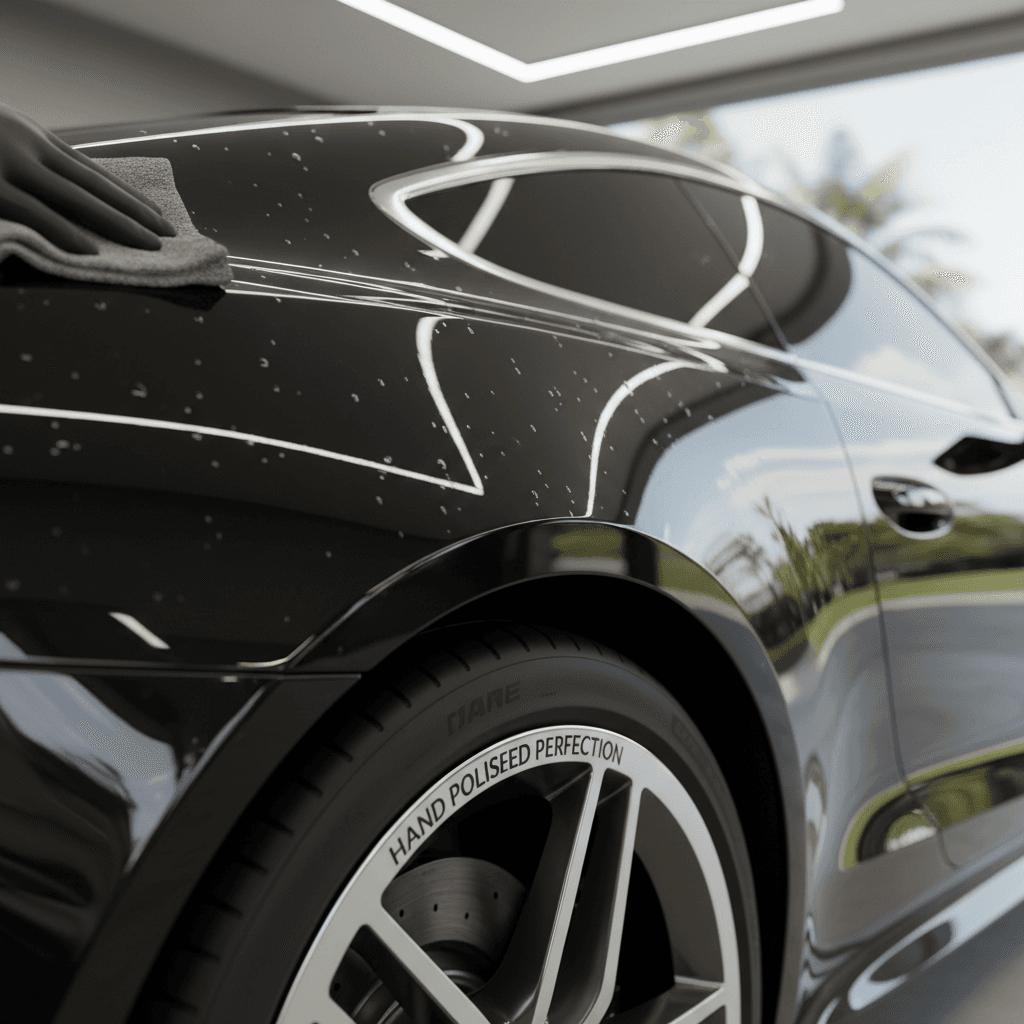 Finished luxury car exterior detail