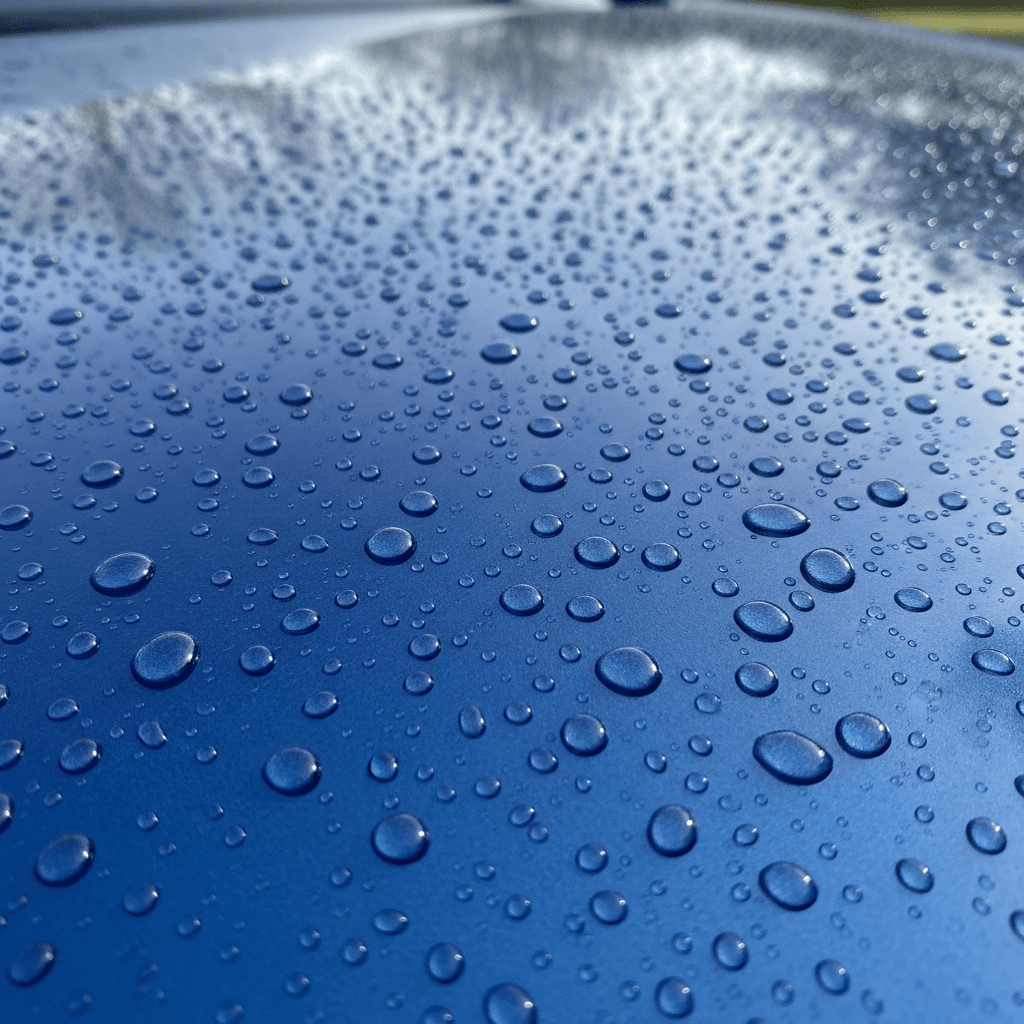 Protective wax finish applied to luxury vehicle