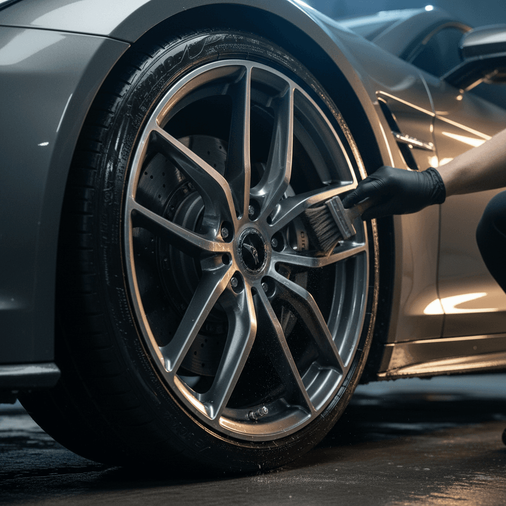 Wheel and tire cleaning service