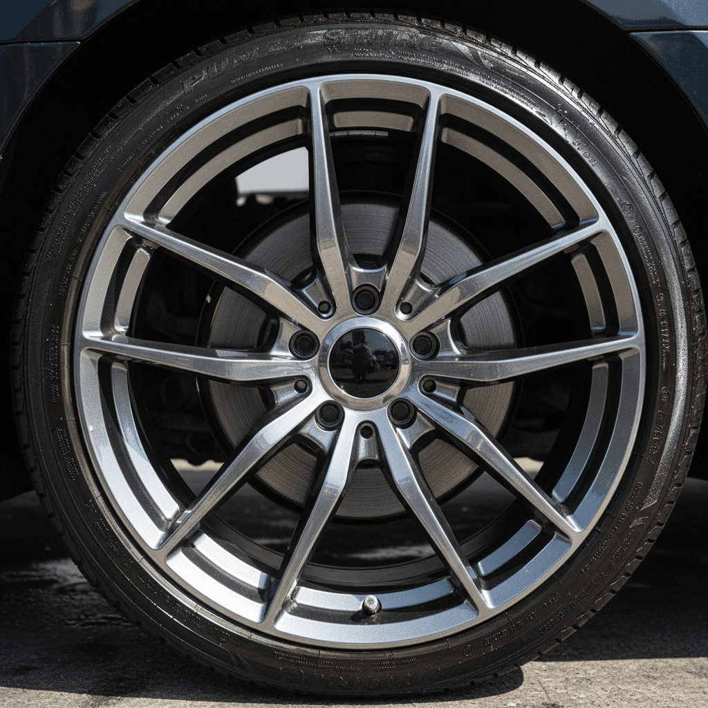 Polished wheel after professional detailing