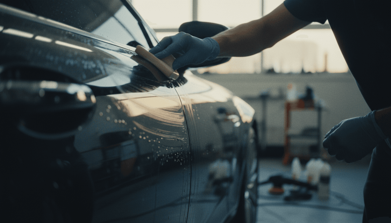 Clay bar treatment removing paint contaminants