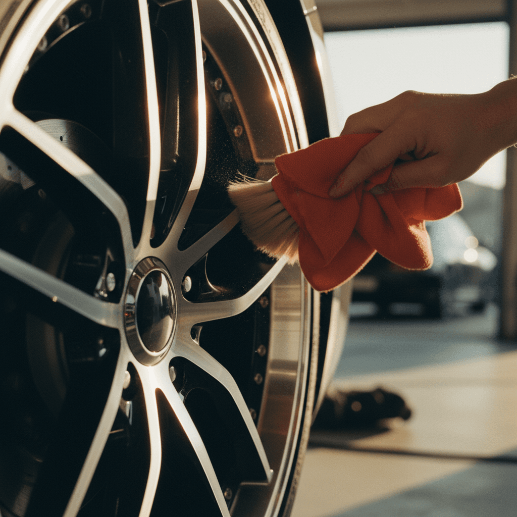 Alloy wheel detailing and brake dust removal